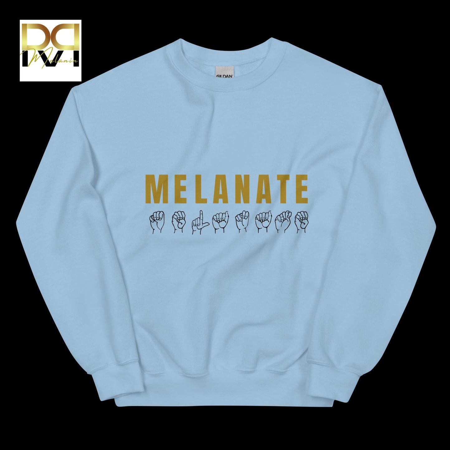 MELANATE Sweatshirt | ASL Inspired Design, Celebrate Diversity, Unisex Comfort