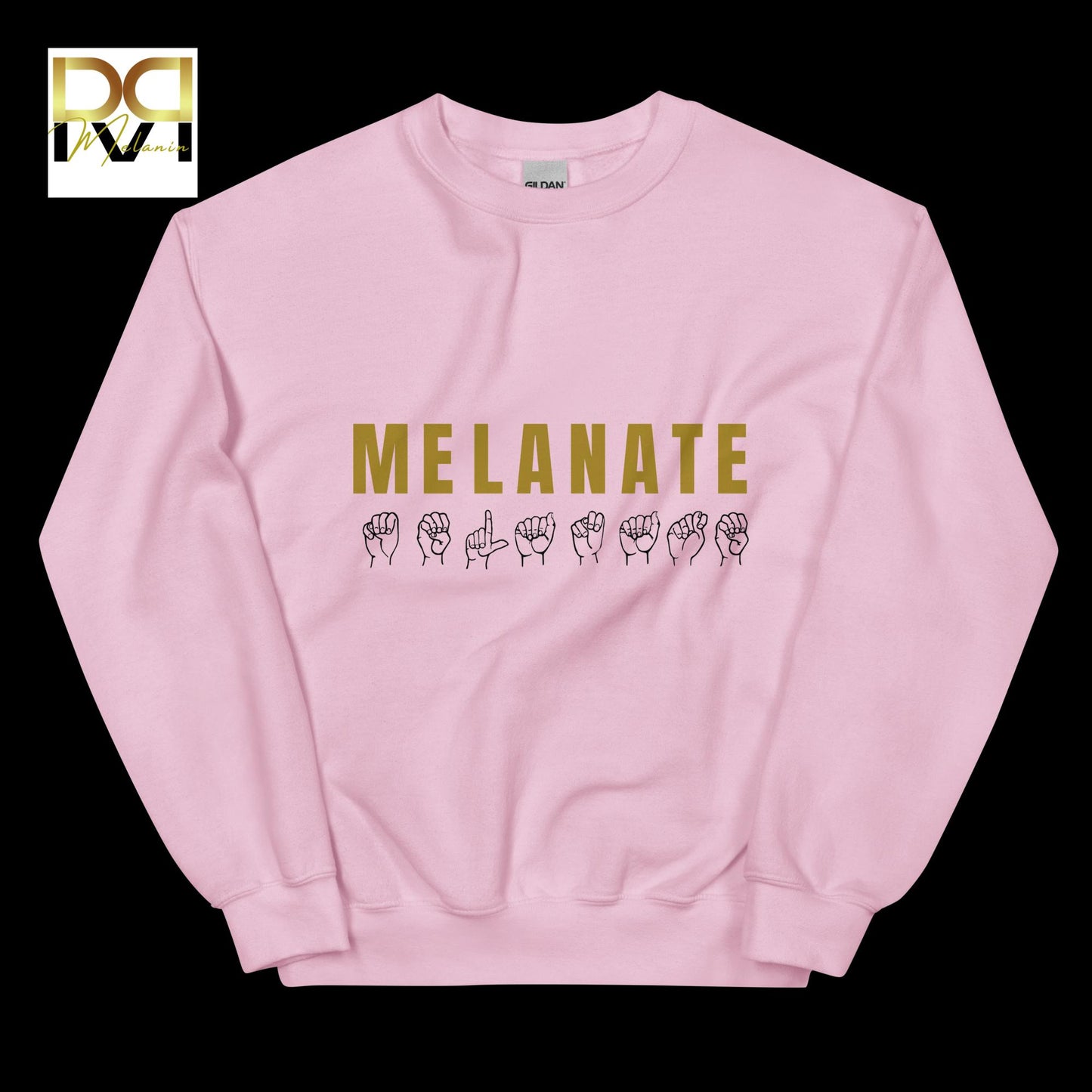 MELANATE Sweatshirt | ASL Inspired Design, Celebrate Diversity, Unisex Comfort
