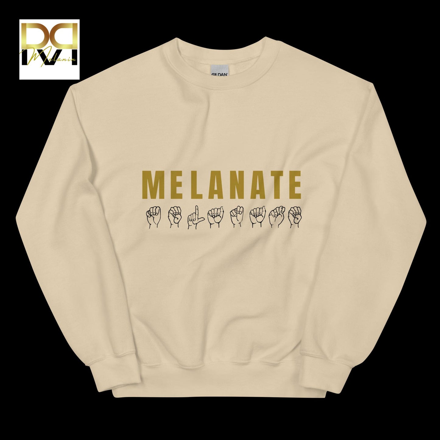 MELANATE Sweatshirt | ASL Inspired Design, Celebrate Diversity, Unisex Comfort