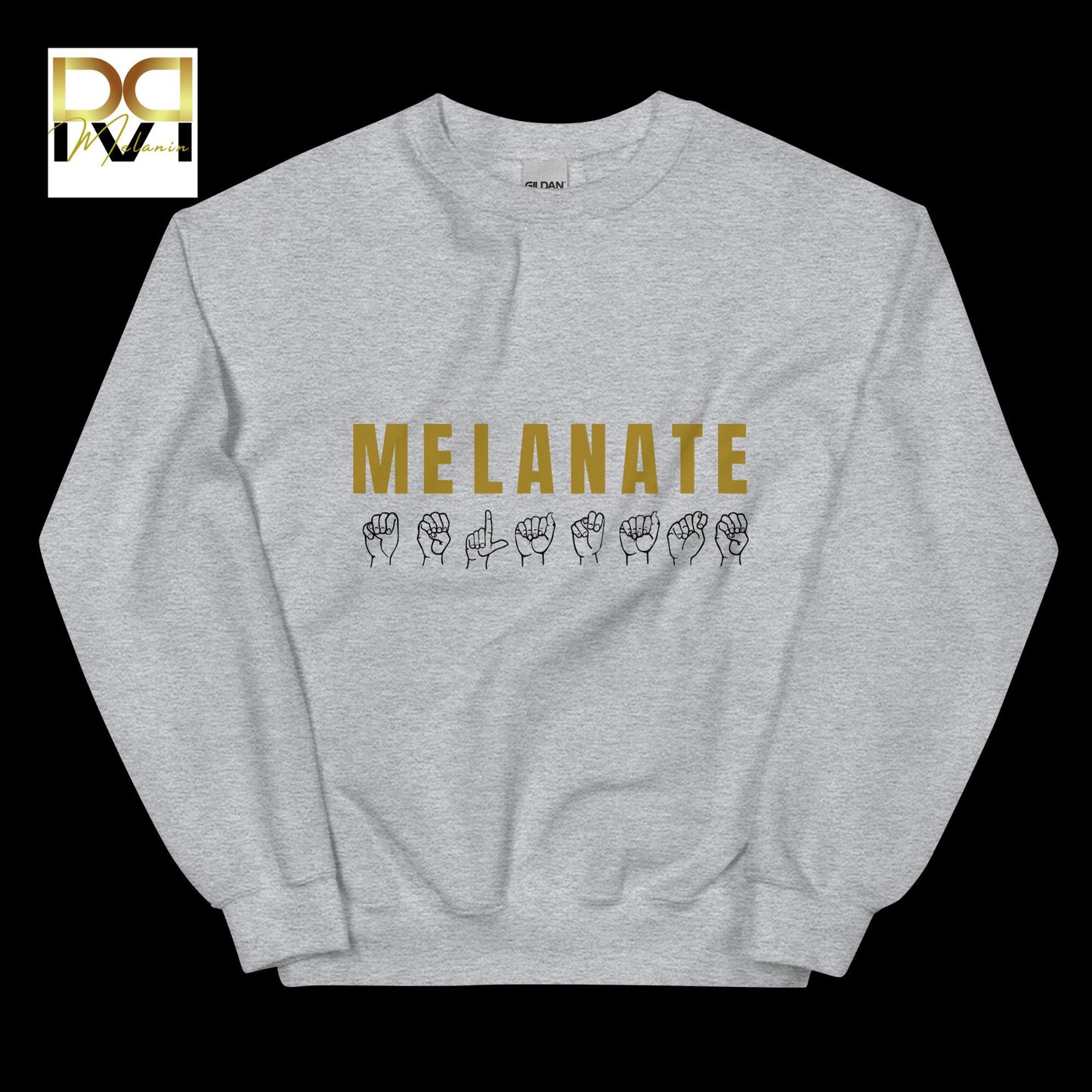 MELANATE Sweatshirt | ASL Inspired Design, Celebrate Diversity, Unisex Comfort