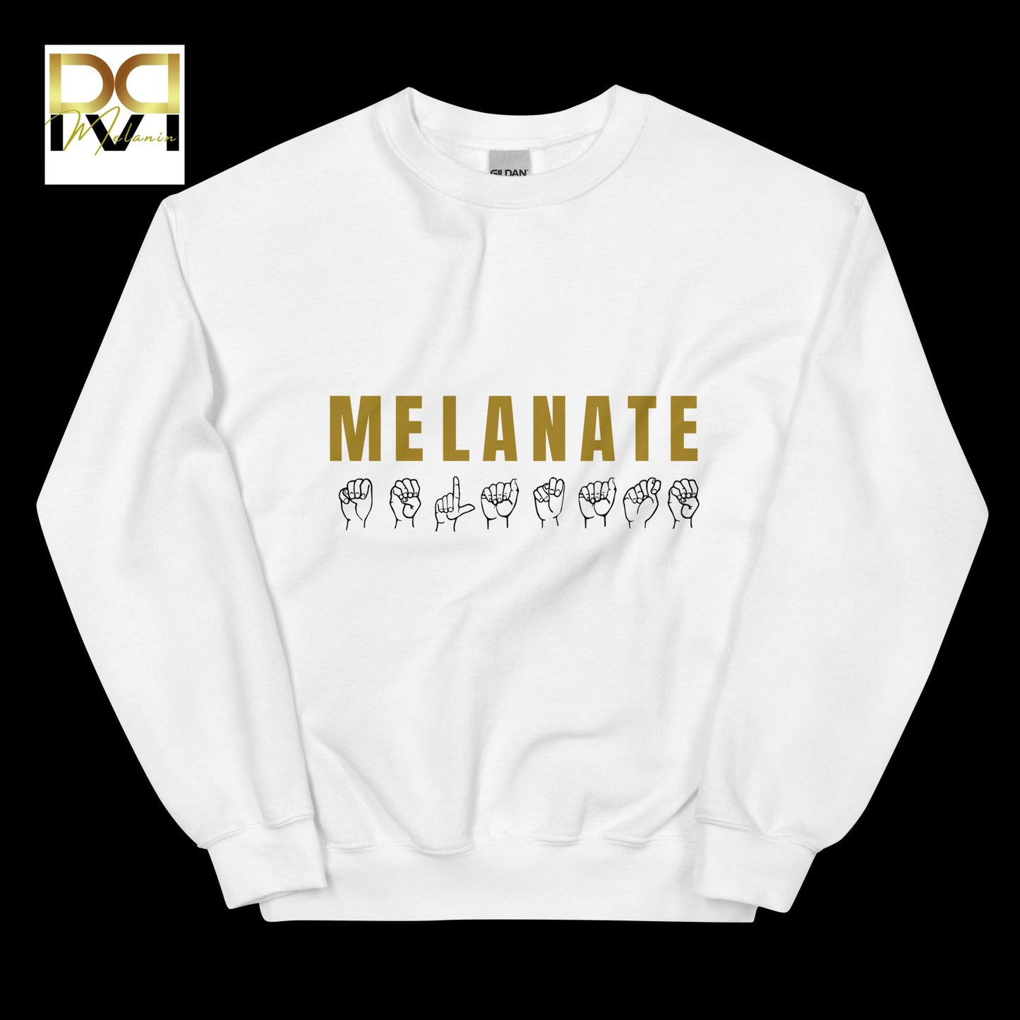 MELANATE Sweatshirt | ASL Inspired Design, Celebrate Diversity, Unisex Comfort