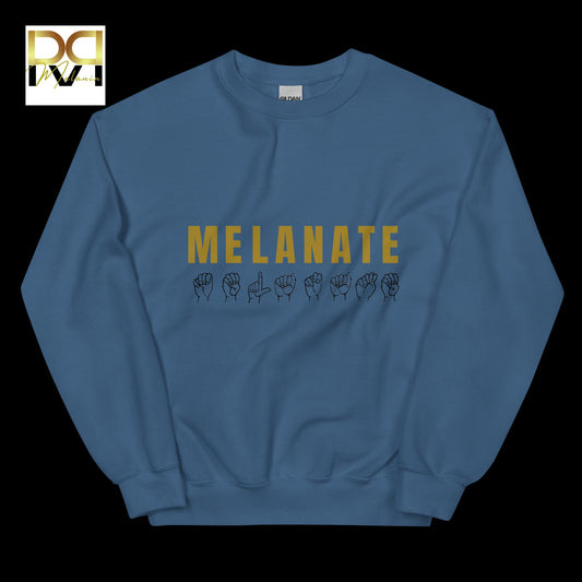 MELANATE Sweatshirt | ASL Inspired Design, Celebrate Diversity, Unisex Comfort